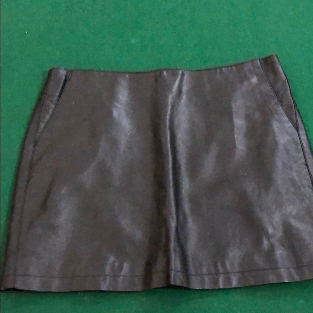 Faux black leather mini skirt from Forever 21